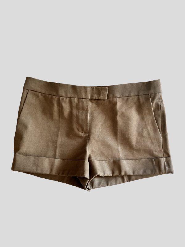 brown-structured-cotton-shorts-front