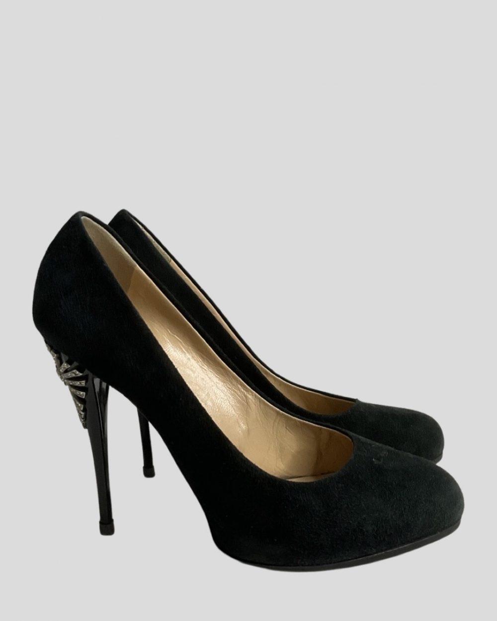 black-suede-embellished-high-heels-onrotate