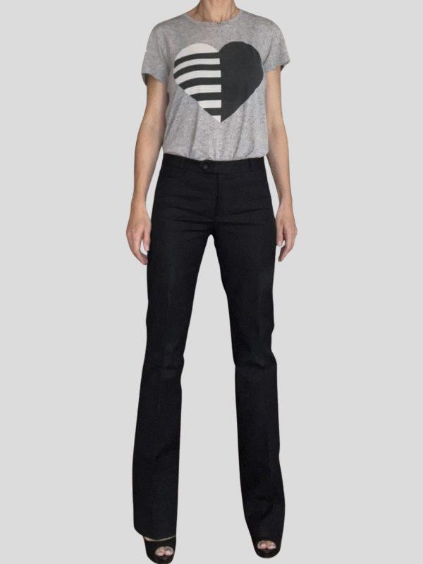 black-low-rise-bootcut-trouser-front-on-model